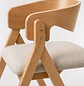 Silla Atelier de Madera y Asiento Acolchado de Lino - Miniatura 7