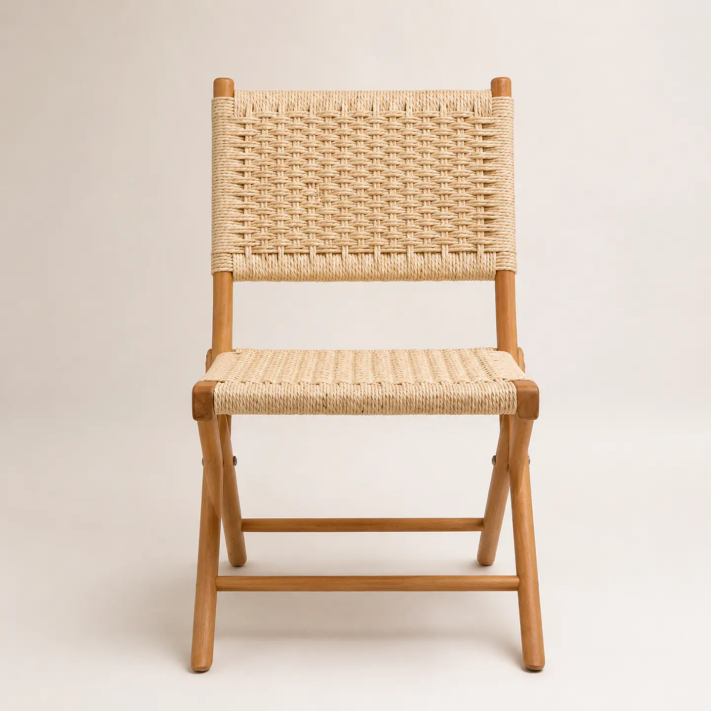 Silla Plegable Nido de Madera y Ratán 1