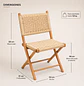 Silla Plegable Nido de Madera y Ratán - Miniatura 8