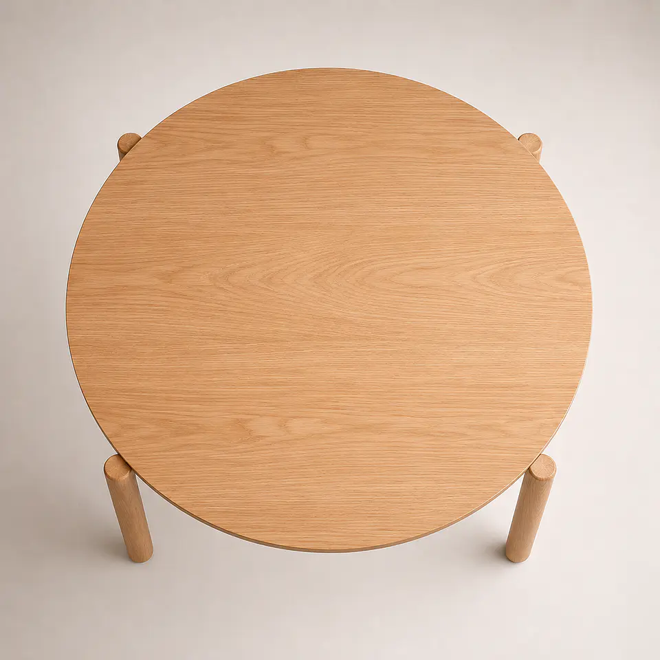 Mesa Atlas Redonda de Madera 100cm 3
