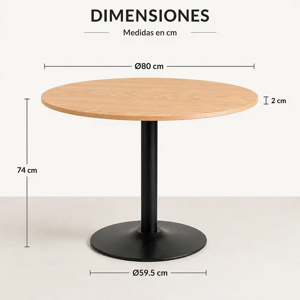 Mesa Kala Redonda (80cm, 100cm) 9