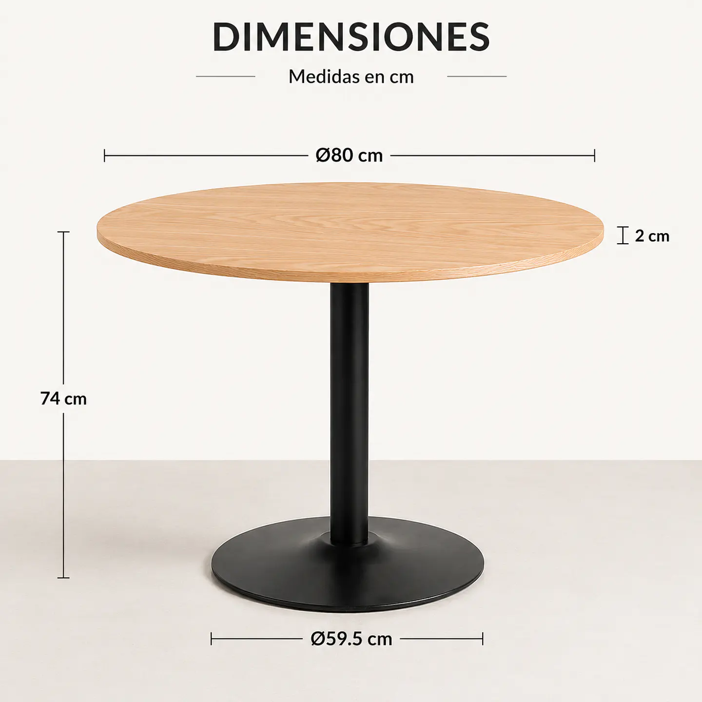 Mesa Kala Redonda (80cm, 100cm) 9