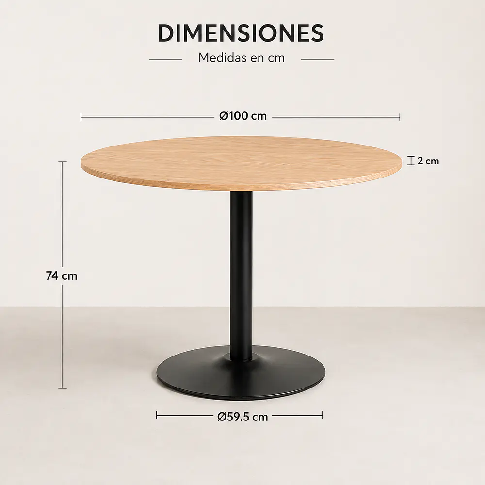 Mesa Kala Redonda (80cm, 100cm) 8