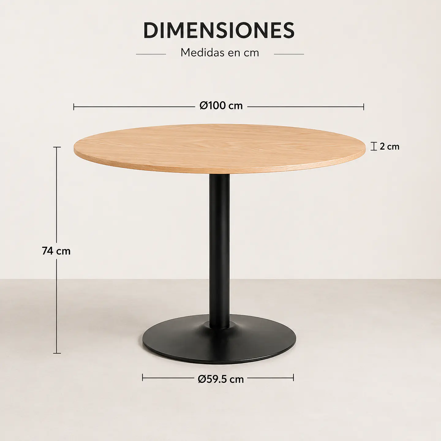 Mesa Kala Redonda (80cm, 100cm) 8