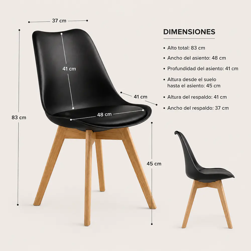 Silla Eames Tulip Acolchada 35