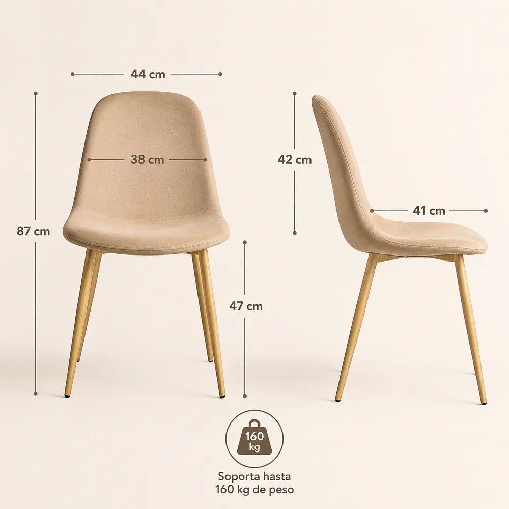 Pack de 2 Sillas Eames Velvet  10