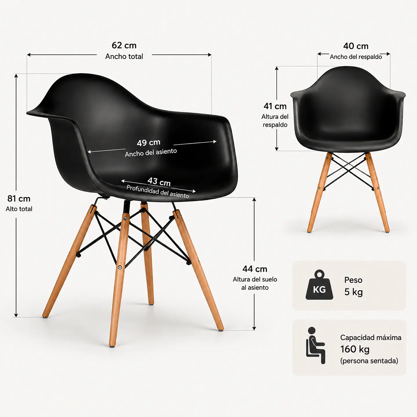 Butaca Eames DSWR 5