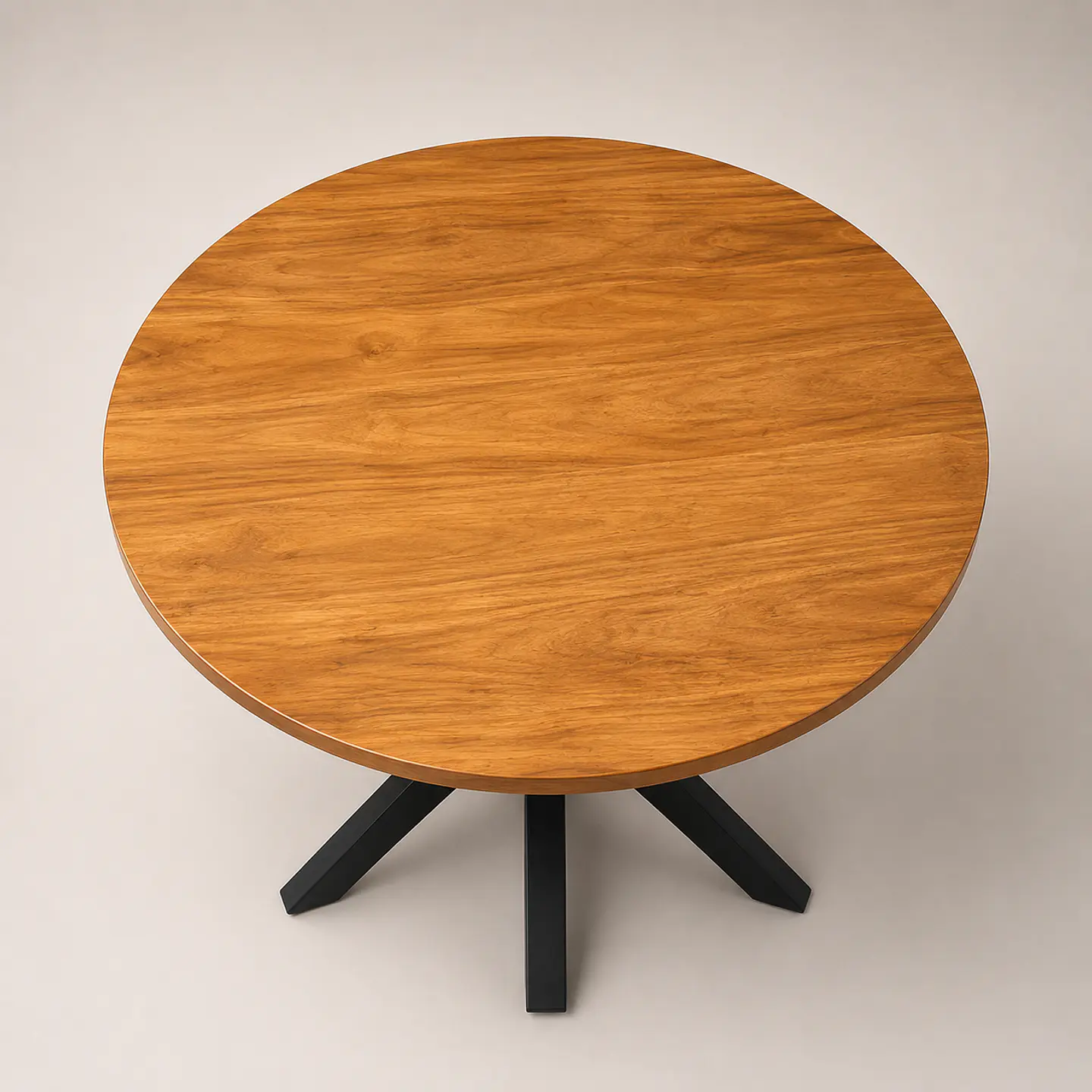 Mesa Redonda Rusti Ohmioh de Madera Base Negro 3