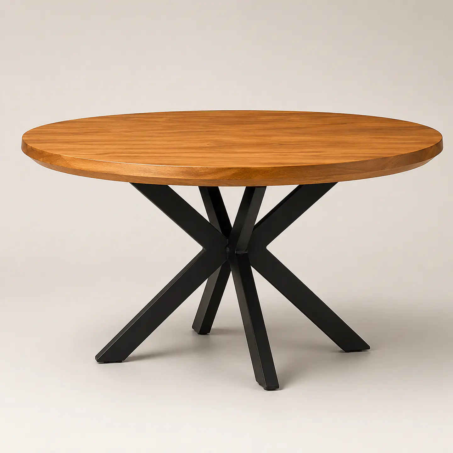 Mesa Redonda Rusti Ohmioh de Madera Base Negro 4