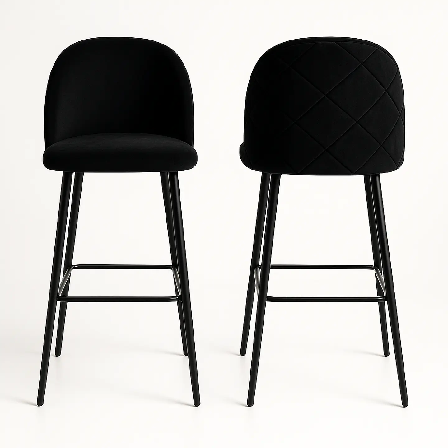 Taburete Berna Velvet Base Negro 65cm 7