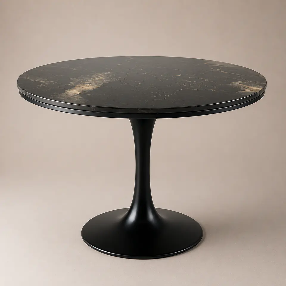 Mesa Tulip Redonda de Cuarzo Calacatta Stone 2