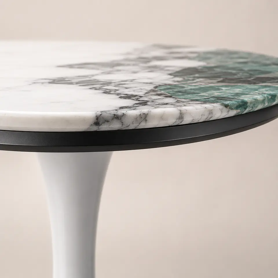 Mesa Tulip Redonda de Cuarzo Calacatta Stone 5