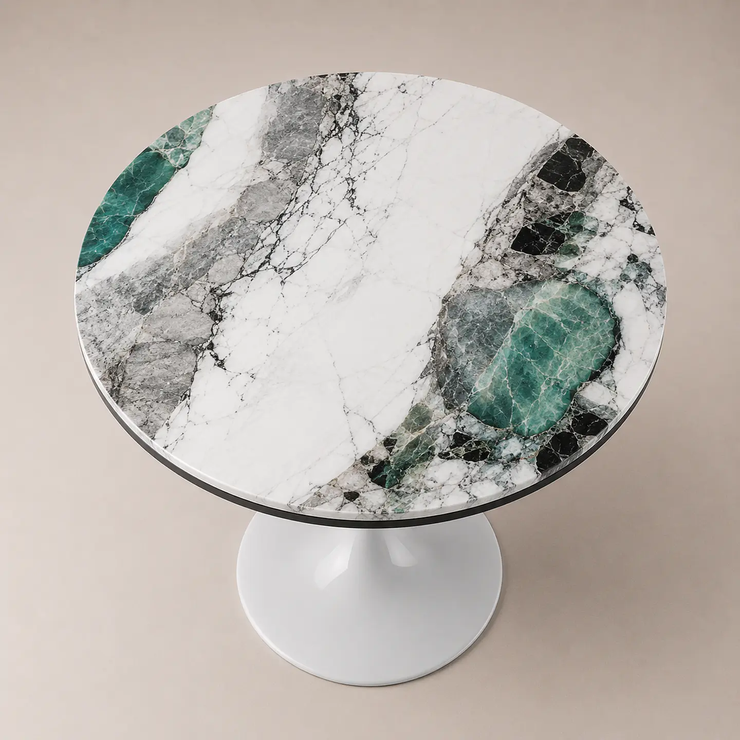 Mesa Tulip Redonda de Cuarzo Calacatta Stone 3