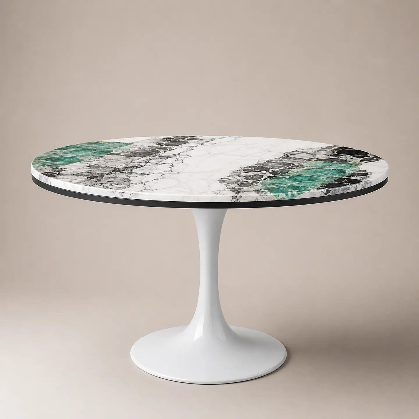 Mesa Tulip Redonda de Cuarzo Calacatta Stone 1