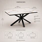 Mesa Ohmioh Rectangular de Cuarzo Calacatta Base Negro - Miniatura 4