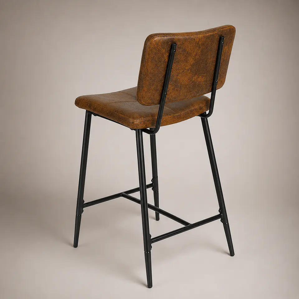 Taburete Vintage Industrial Ecocuero 65cm 3