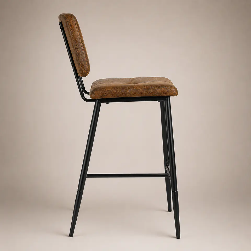 Taburete Vintage Industrial Ecocuero 65cm 5