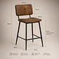 Taburete Vintage Industrial Ecocuero 65cm - Miniatura 10