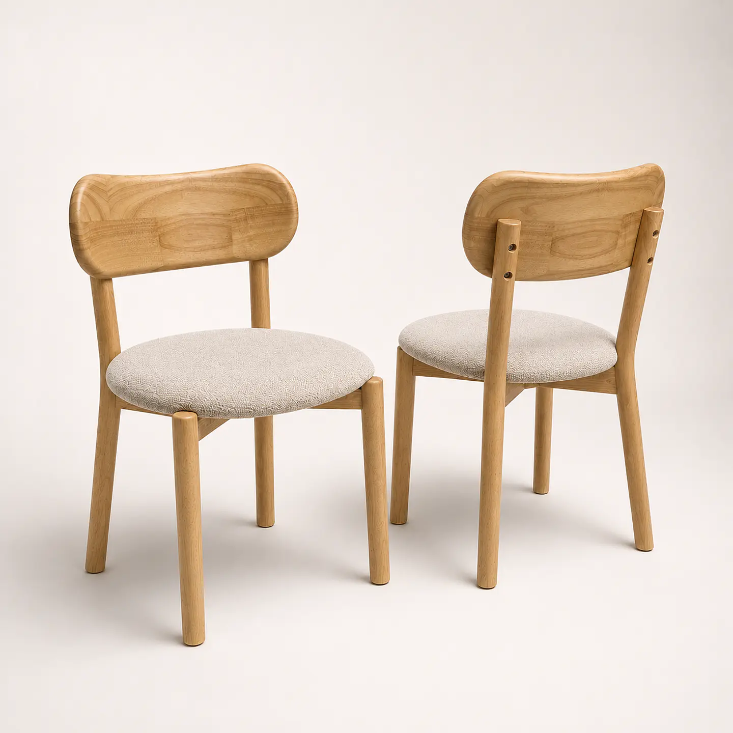 Silla Atlas Acolchada de Madera Natural 2