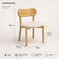 Silla Atlas Acolchada de Madera Natural - Miniatura 7