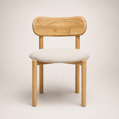 Silla Atlas Acolchada de Madera Natural