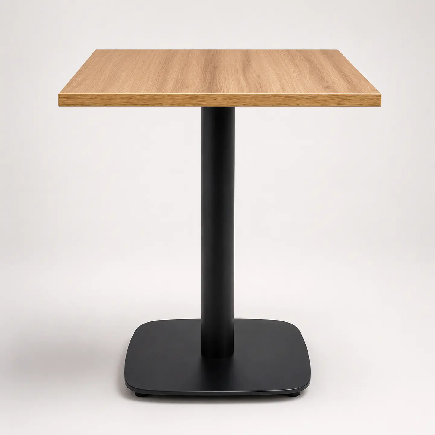 Mesa Tulip Cuadrada 70x70cm Cubierta Natural Base Negro 1