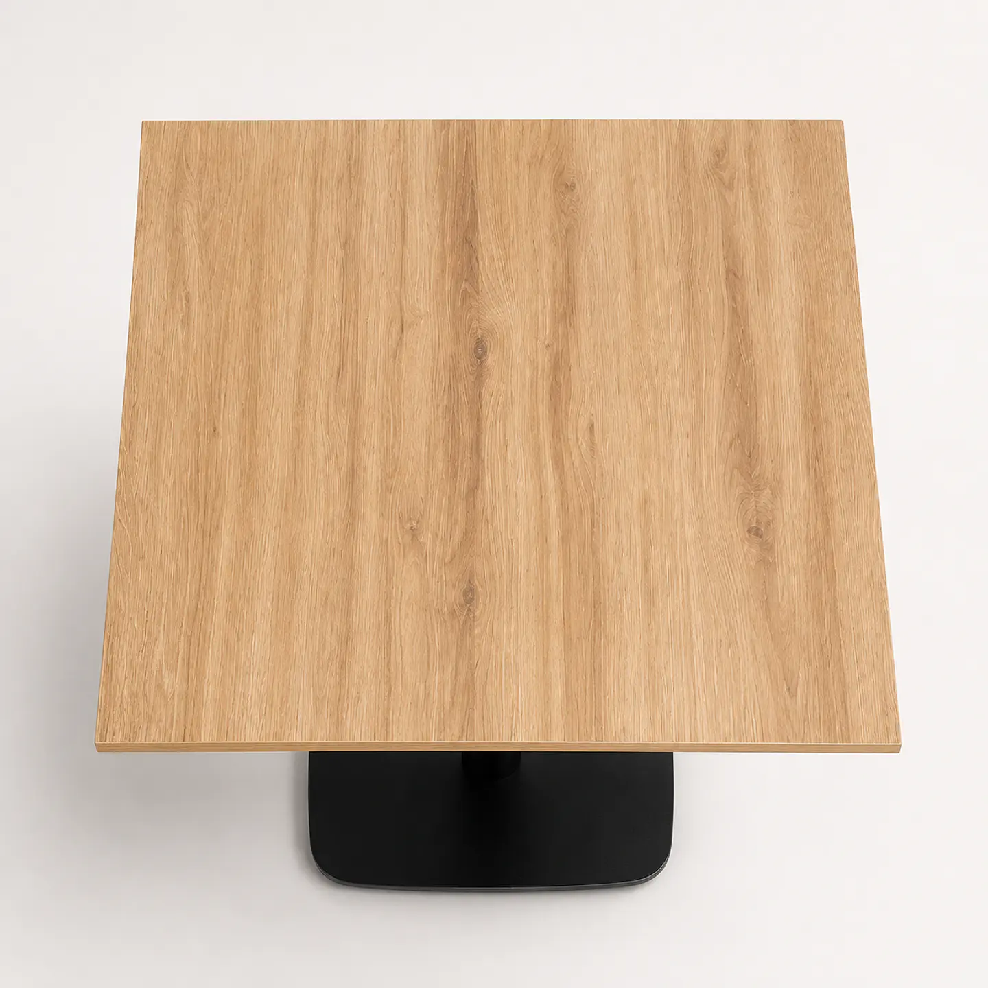 Mesa Tulip Cuadrada 70x70cm Cubierta Natural Base Negro 2