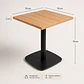 Mesa Tulip Cuadrada 70x70cm Cubierta Natural Base Negro - Miniatura 5