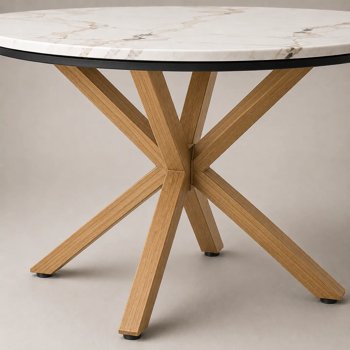 Mesa Ohmioh Redonda de Cuarzo Calacatta Oak 3