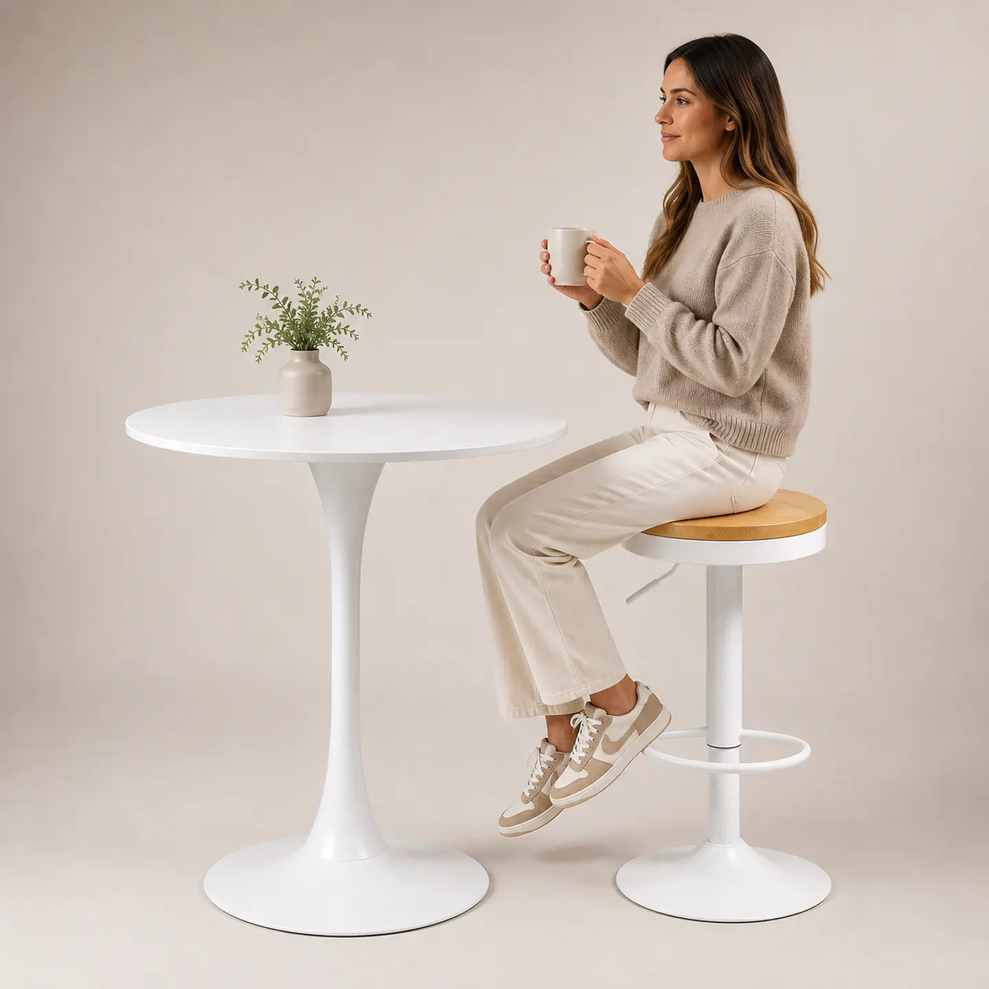 Mesa Tulip Redonda Alta para Bar 105cm de Altura  8