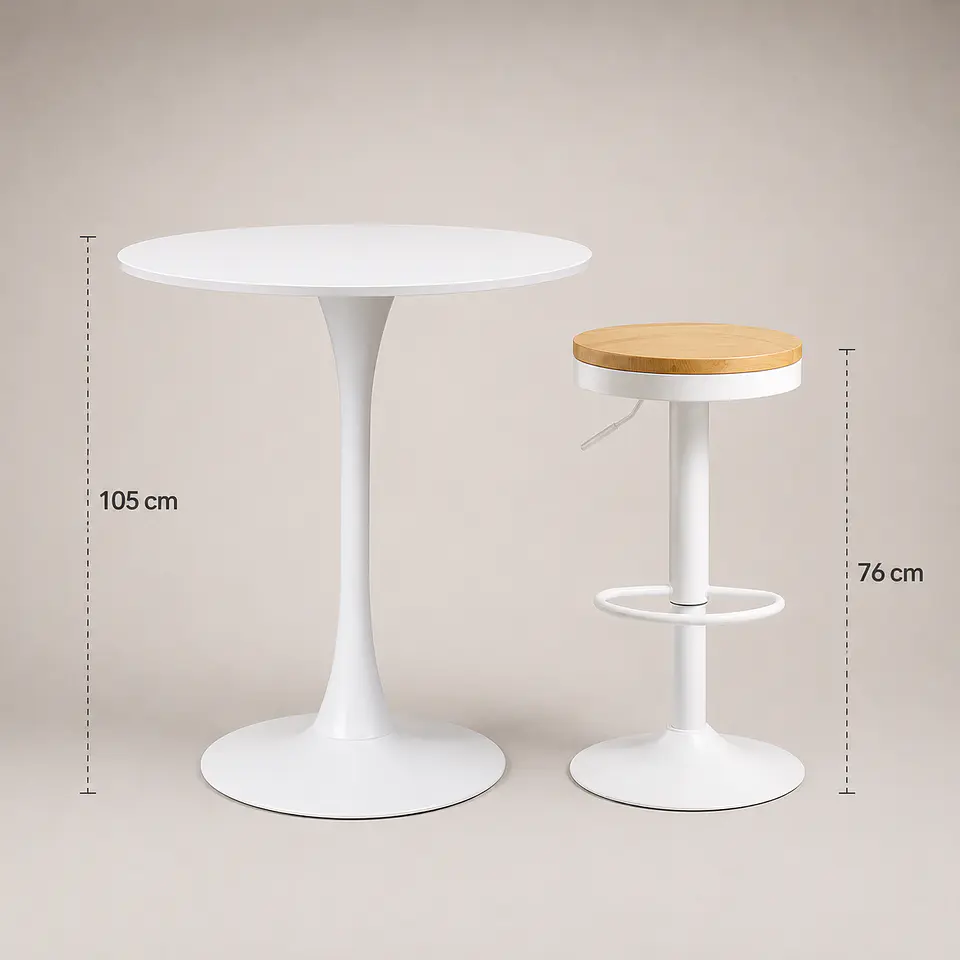 Mesa Tulip Redonda Alta para Bar 105cm de Altura  7