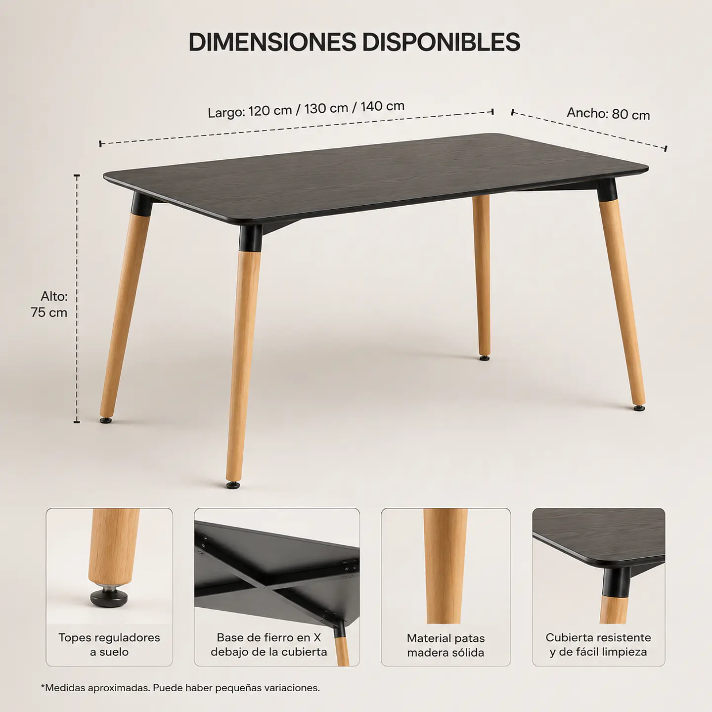 Mesa Rectangular Eames (120x80cm / 130x80cm / 140x80cm) 9