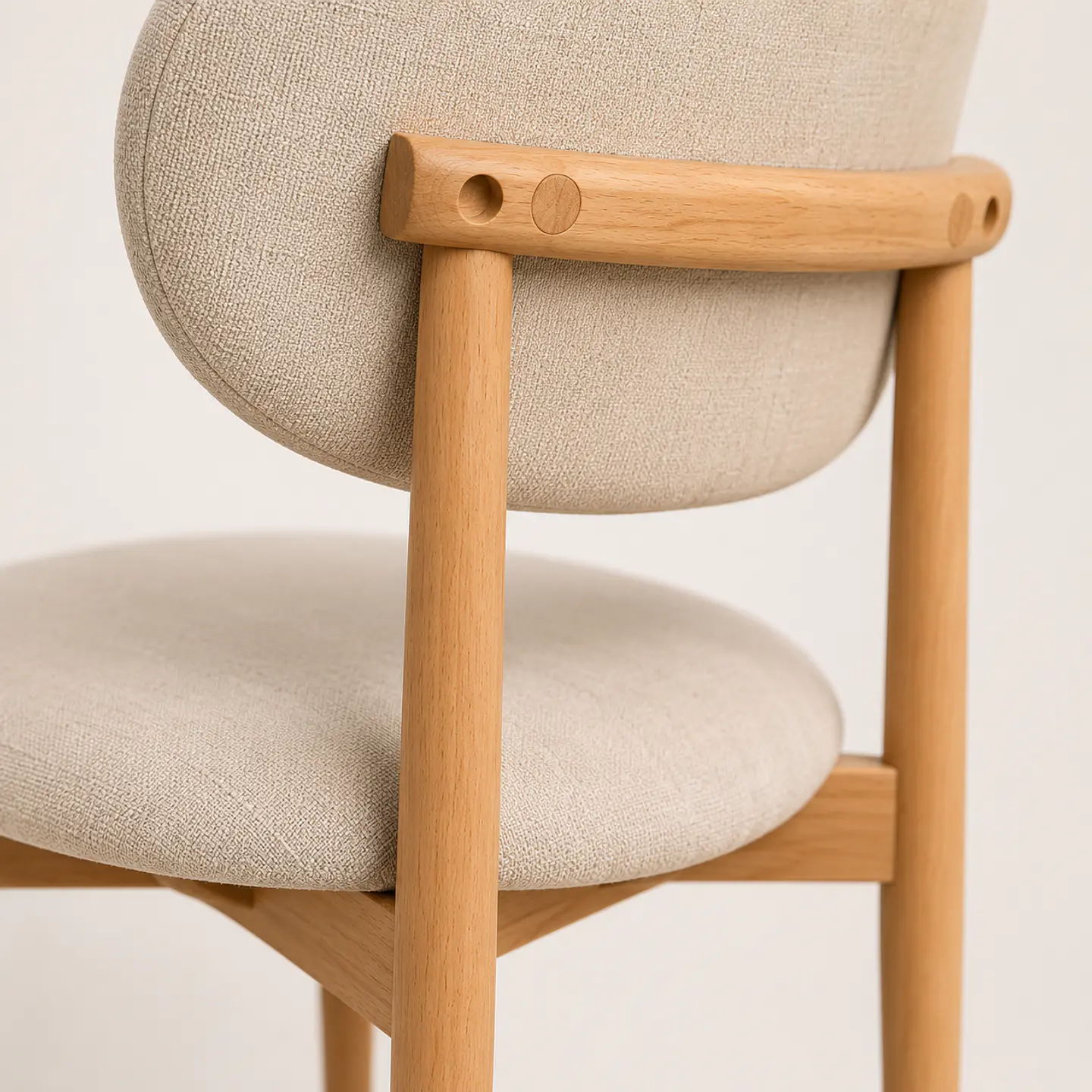 Silla Cesna de Madera Tapiz de Lino  5