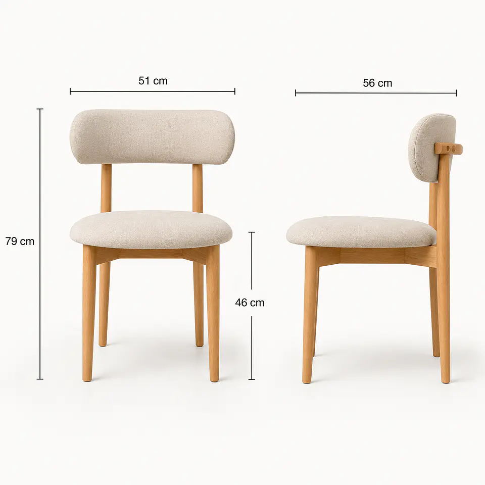 Silla Cesna de Madera Tapiz de Lino  6