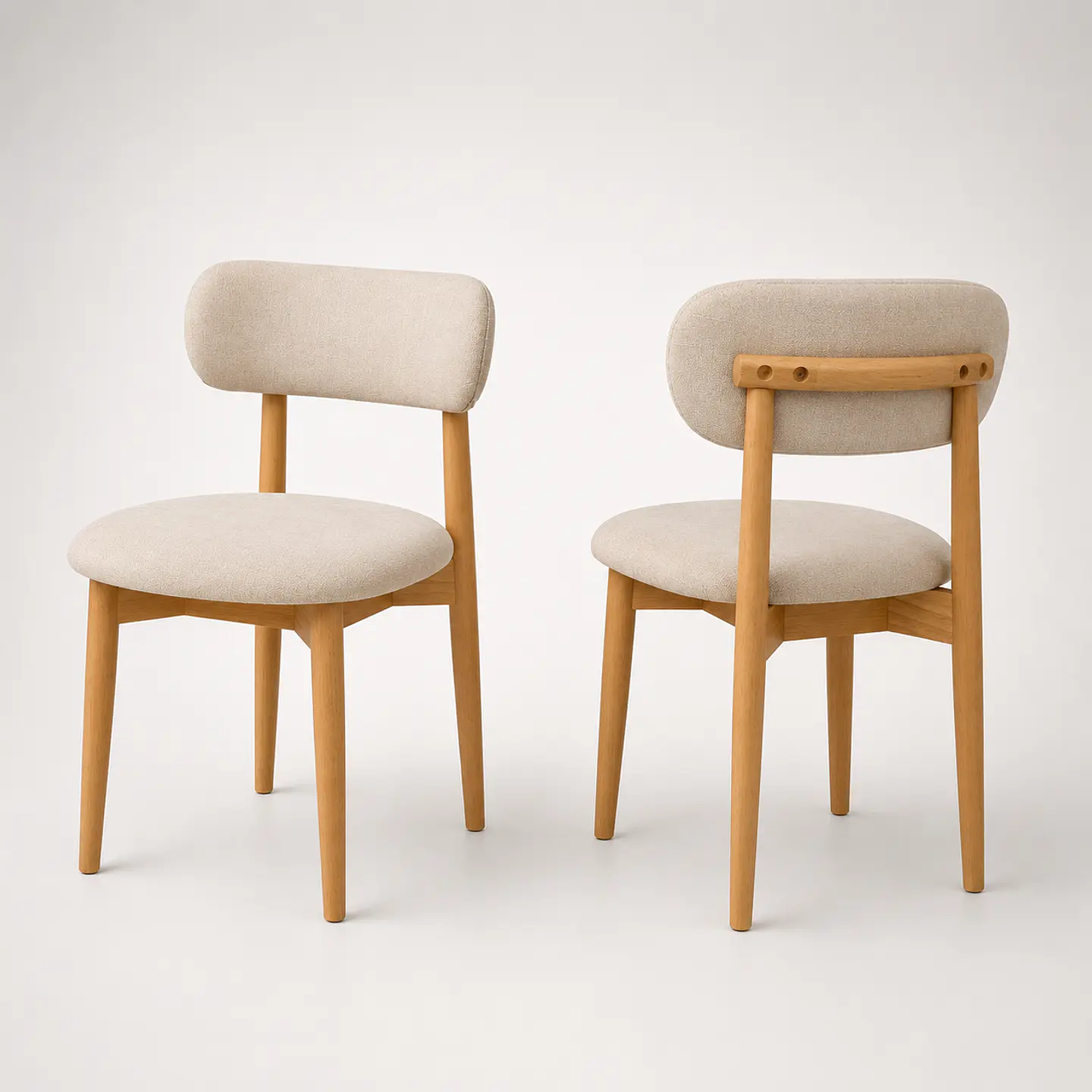Silla Cesna de Madera Tapiz de Lino  7