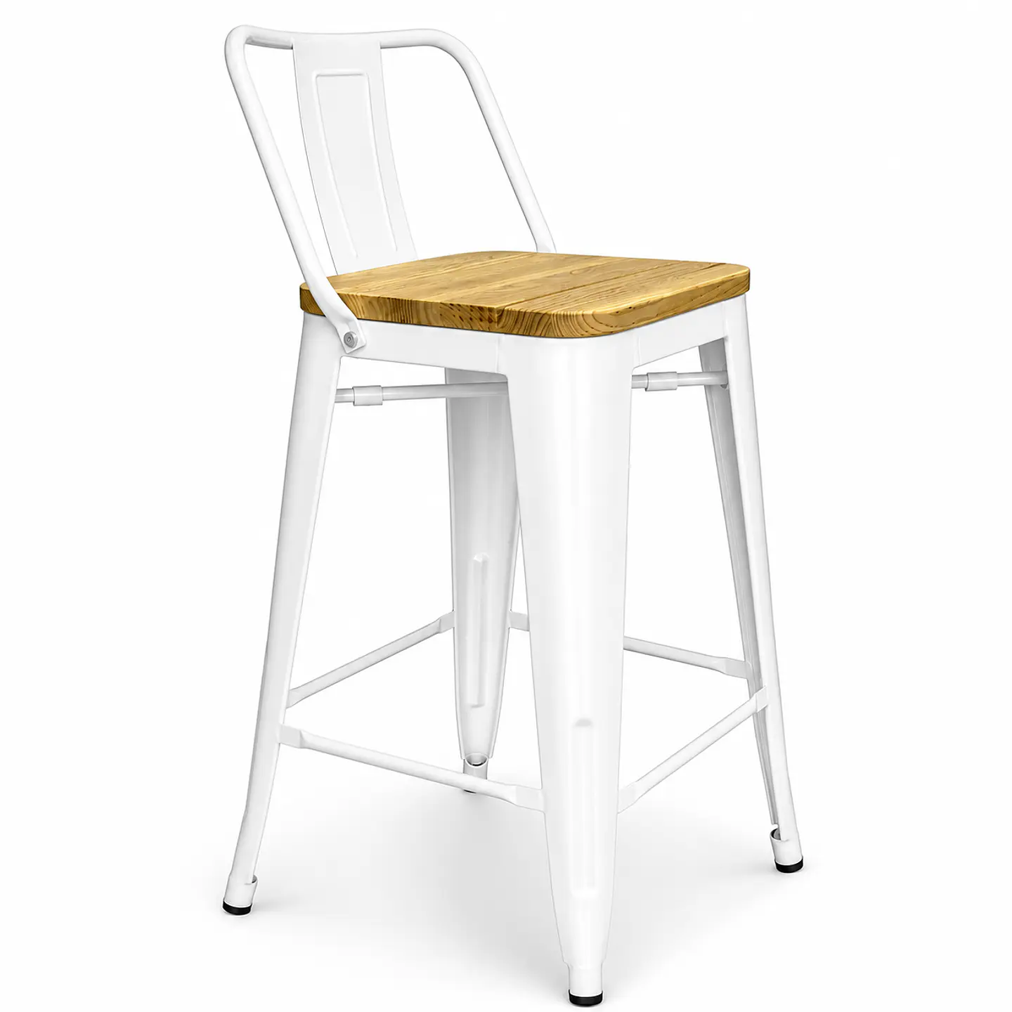 Taburete Tolix Asiento de Madera 64cm 2