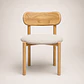 Comedor Mesa Atlas Redonda 100cm + 4 Sillas Atlas de Madera Tapiz de Lino Greige - Miniatura 4
