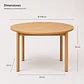 Comedor Mesa Atlas Redonda 100cm + 4 Sillas Atlas de Madera Tapiz de Lino Greige - Miniatura 12