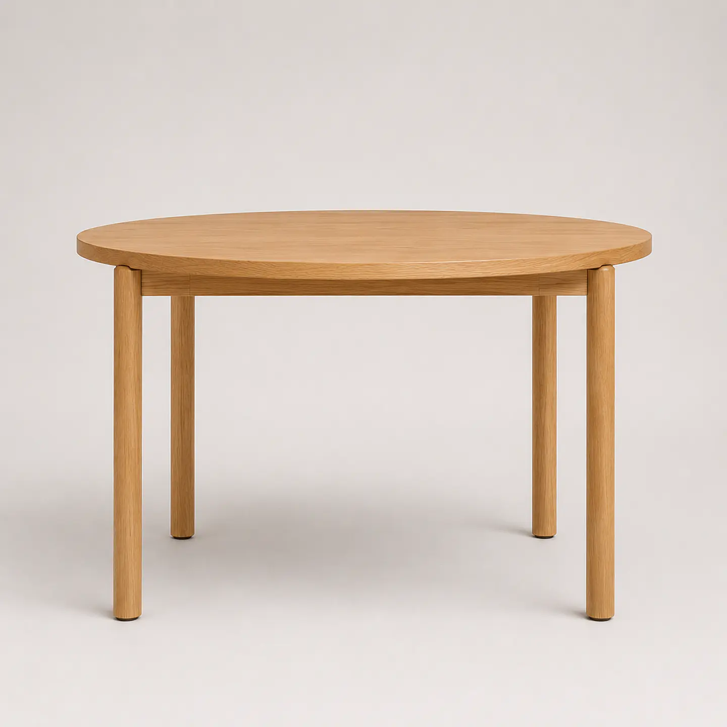 Comedor Mesa Atlas Redonda 100cm + 4 Sillas Atlas de Madera Tapiz de Lino Greige 9