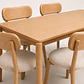 Comedor Mesa Atlas Rectangular 150x90cm + Sillas Atlas de Madera Tapiz de Lino Greige - Miniatura 4