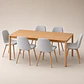 Comedor Mesa Atlas Rectangular 150x90cm + 4 o 6 Sillas Eames de Lino o Felpa - Miniatura 2