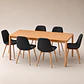 Comedor Mesa Atlas Rectangular 150x90cm + 4 o 6 Sillas Eames de Lino o Felpa - Miniatura 5