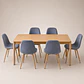 Comedor Mesa Atlas Rectangular 150x90cm + 4 o 6 Sillas Eames de Lino o Felpa - Miniatura 11