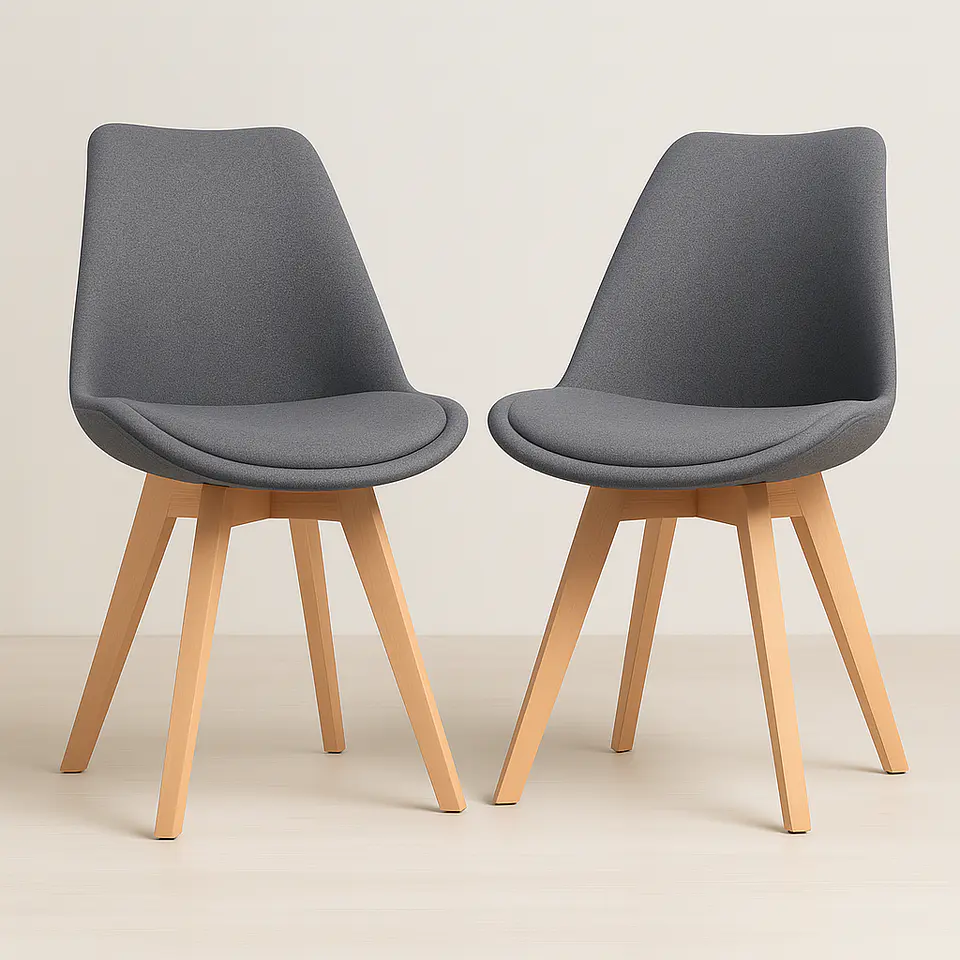 Silla Eames Tulip Lino Acolchada 6