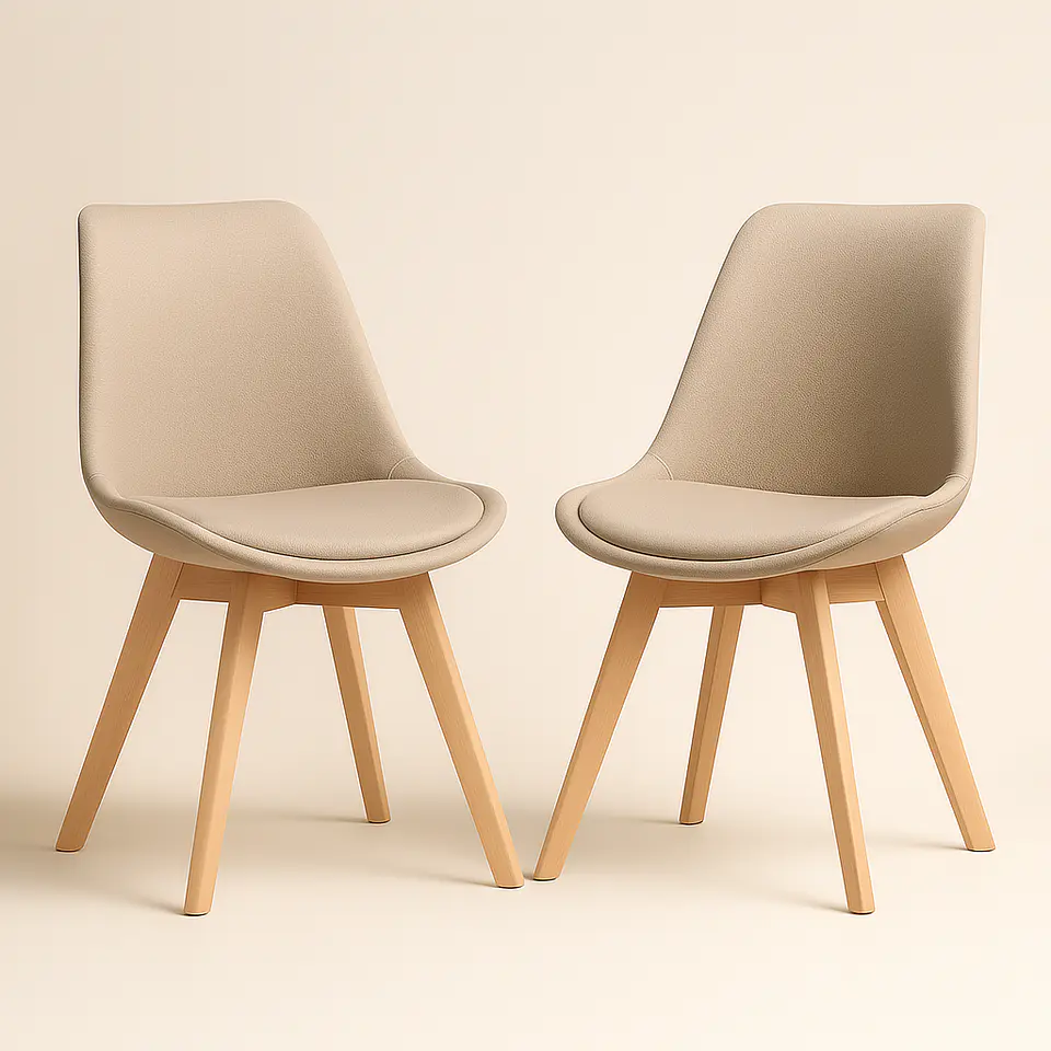 Silla Eames Tulip Lino Acolchada 8