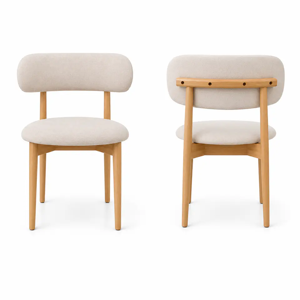 Silla Cesna de Madera Tapiz de Lino  7