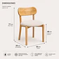 Silla Atlas Acolchada de Madera Natural - Miniatura 7