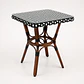 Mesa Cuadrada Bistro Cubierta Ratan + Vidrio Templado 68x68x75cm  - Miniatura 3