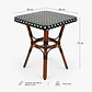 Mesa Cuadrada Bistro Cubierta Ratan + Vidrio Templado 68x68x75cm  - Miniatura 5