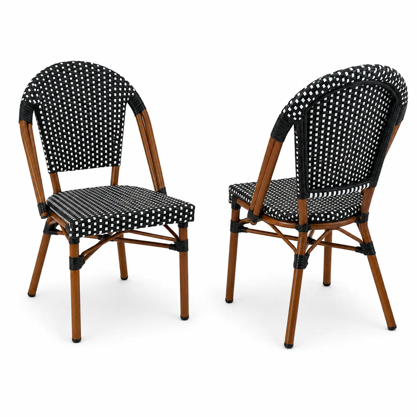 Silla Bistro Parisina Ratan Trenzado Base Nogal 4